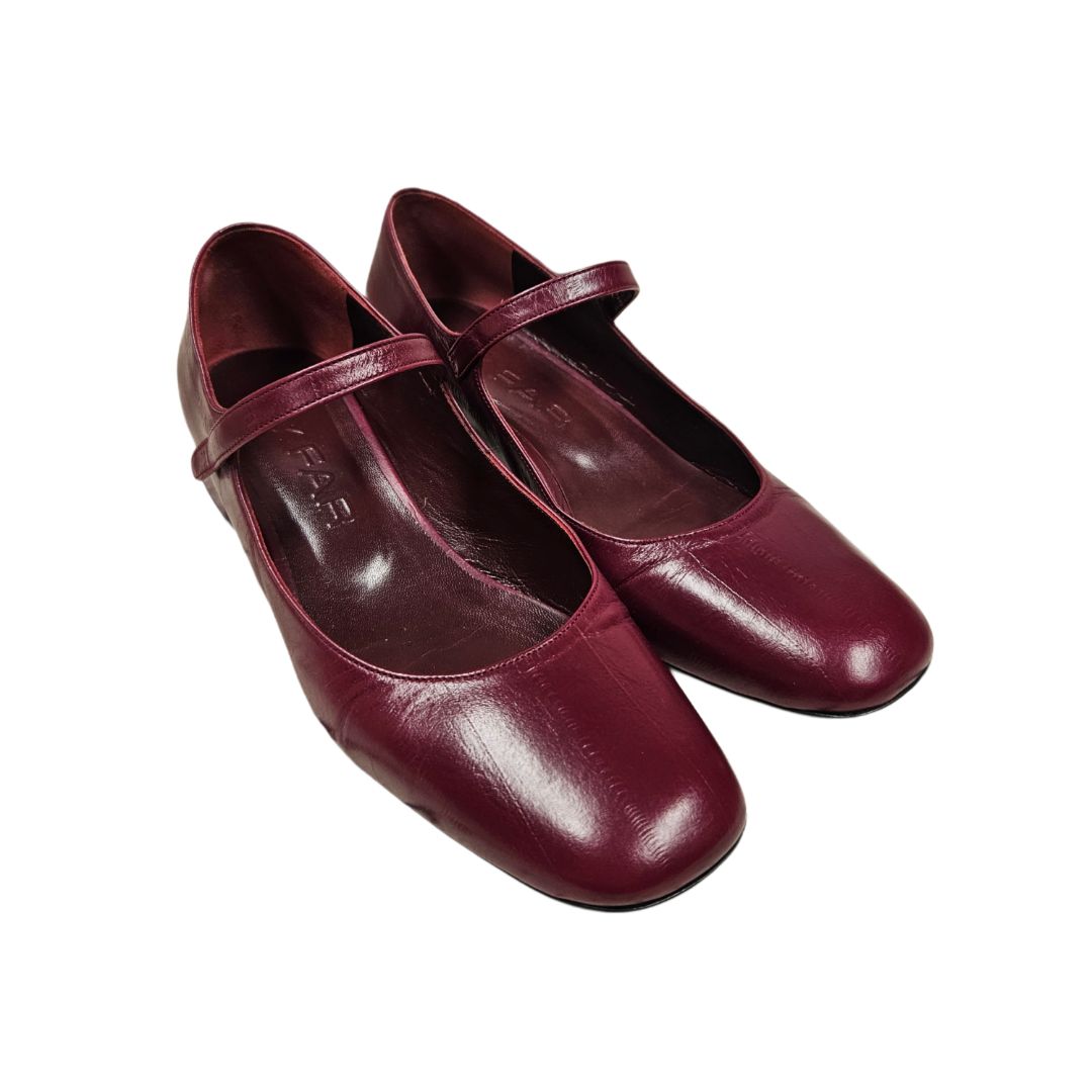 By Far burgundy Leather Ginny 35 Mary Jane Pumps, Size 37 - BOPF