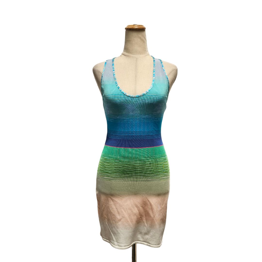 Missoni Mare Multicolor Striped Racer Back Bodycon Mini Dress - BOPF | Business of Preloved Fashion Missoni Mare Multicolor Striped Racer Back Bodycon Mini Dress - BOPF | Business of Preloved Fashion