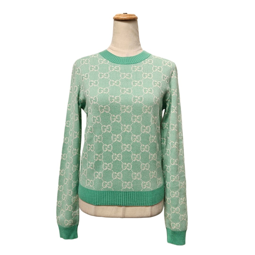 Gucci Green Guccisima Long Sleeve Sweater