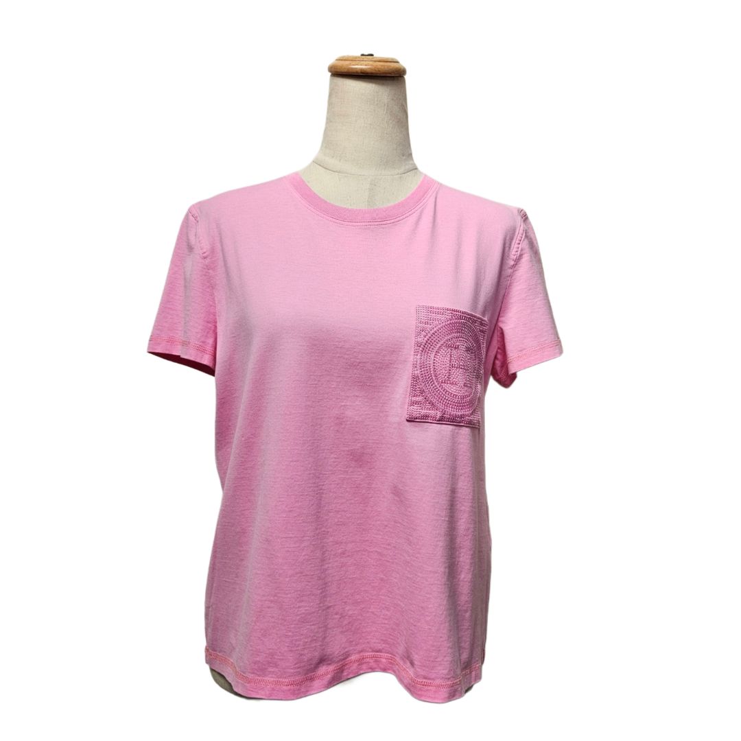 Hermès Pink Embroidered H T Shirt