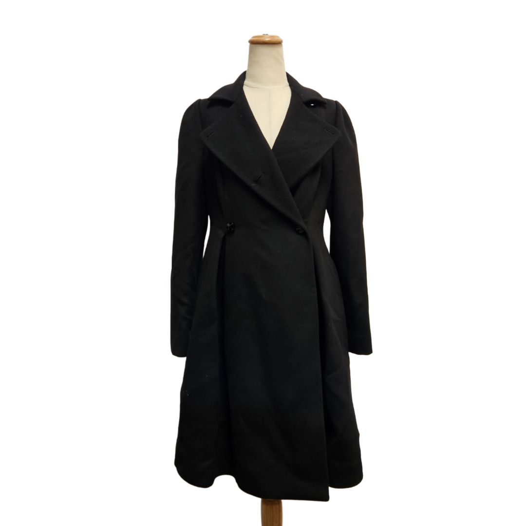 Valentino Black Wool Mid Length Coat