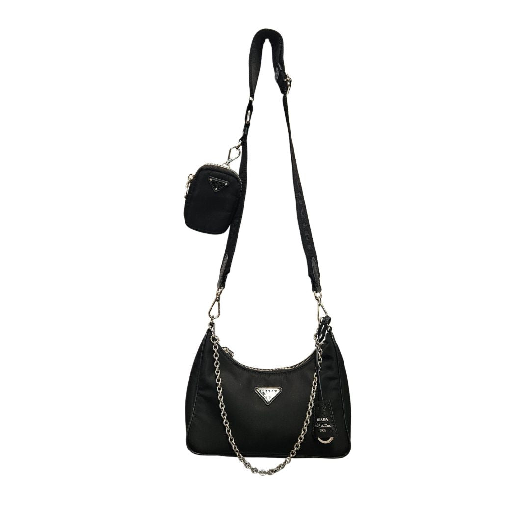 Prada Re-Edition 2005 Black Re-Nylon Shoulder Bag - BOPF
