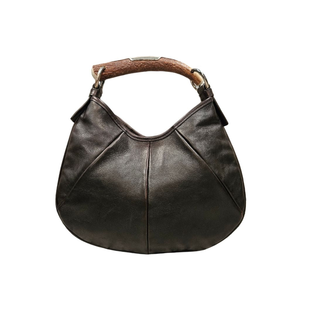 Saint Laurent Dark Brown Leather 'Mombasa' Mini Bag