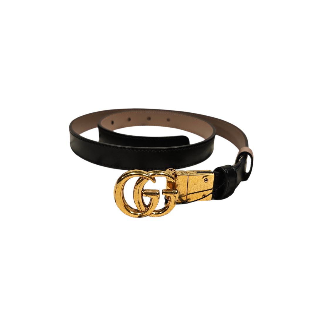 Gucci Marmont Black Leather Belt