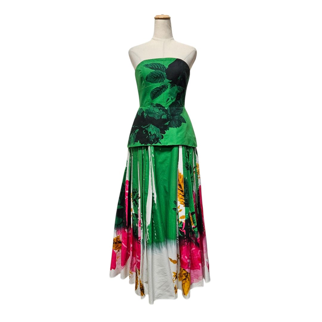 Erdem Green /Multicolor Printed Maxi Tube Dress - BOPF