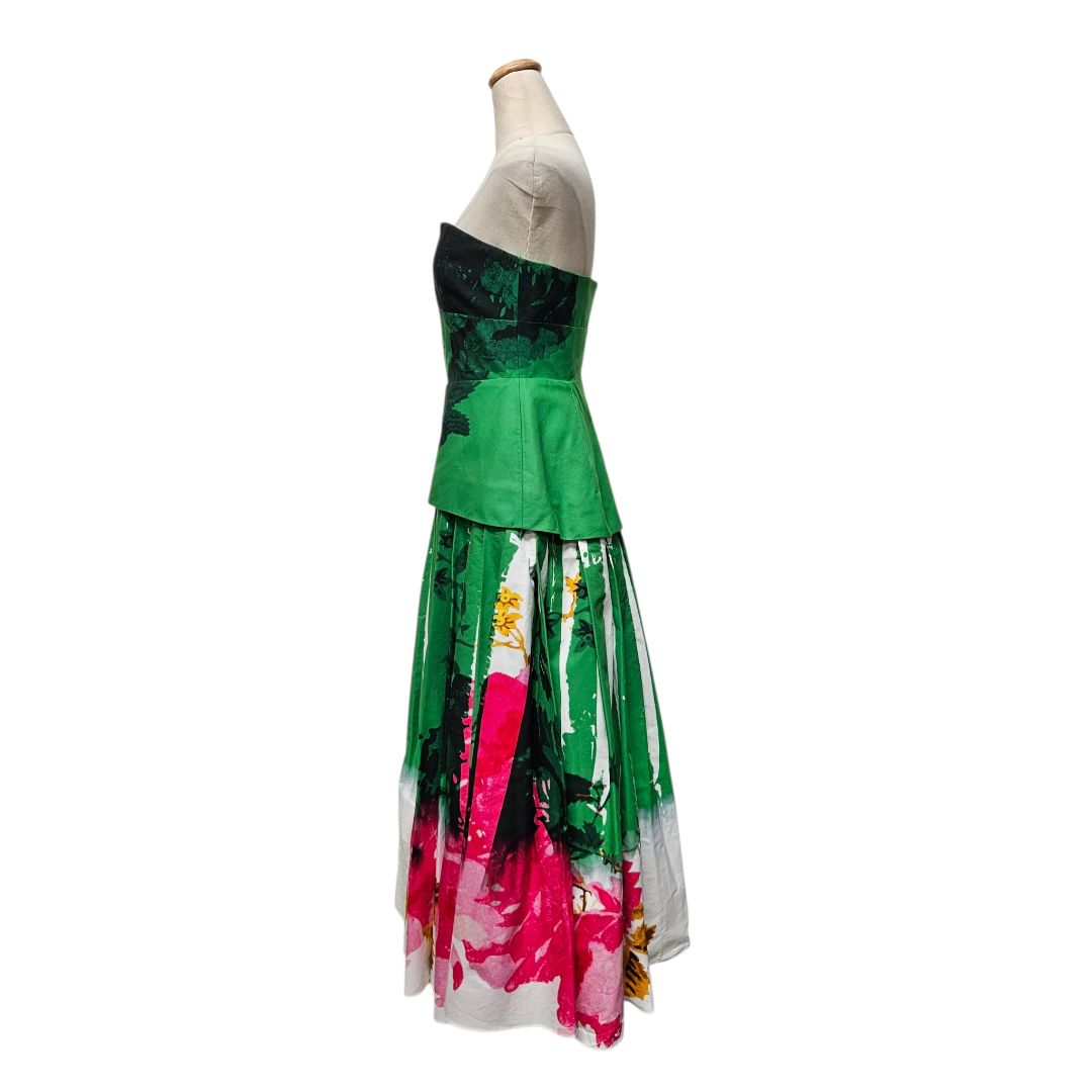 Erdem Green /Multicolor Printed Maxi Tube Dress - BOPF | Business of Preloved Fashion Erdem Green /Multicolor Printed Maxi Tube Dress - BOPF | Business of Preloved Fashion