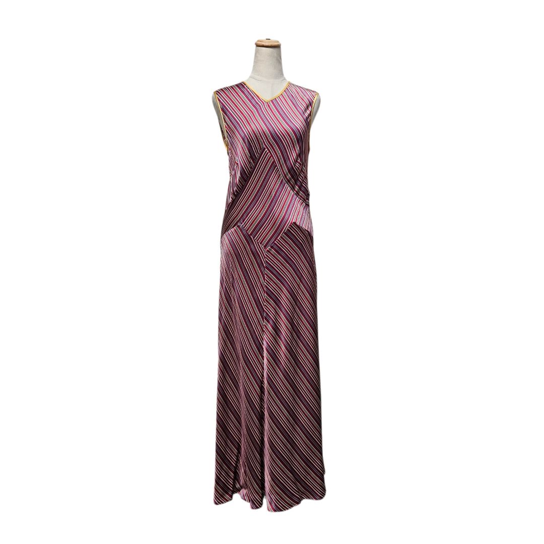 doen maxi dress Doen Multicolor Striped Silk Maxi Dress - BOPF