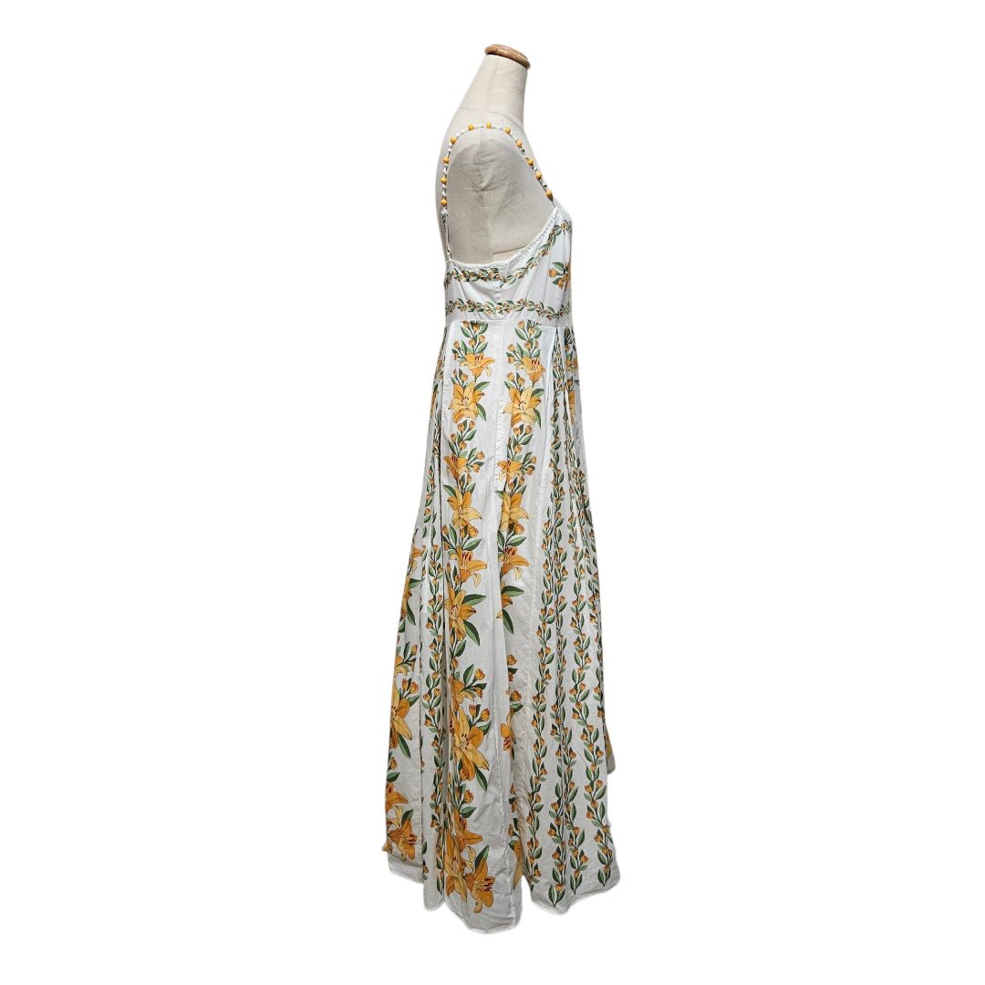 Farm Rio White Floral Print Beaded Straps Maxi Dress - BOPF | Business of Preloved Fashion Farm Rio White Floral Print Beaded Straps Maxi Dress - BOPF | Business of Preloved Fashion