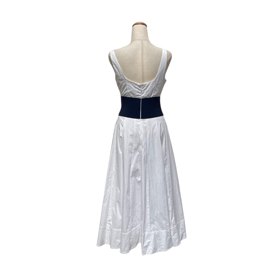 staud blue and white dress Staud Ellison Dress Clear Blue/white In Baby Blue