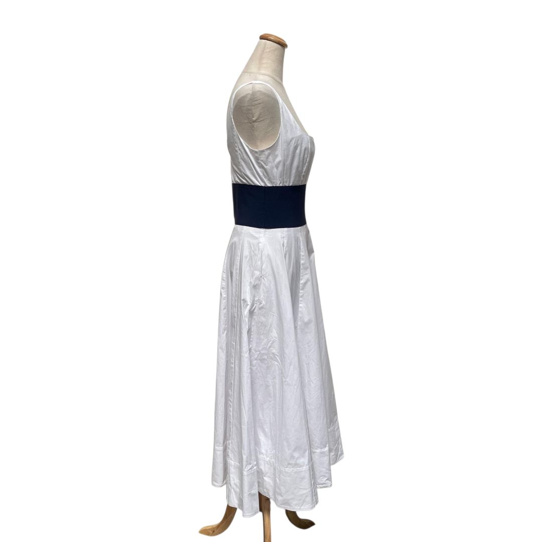 Staud White/Blue Sleeveless Maxi Dress - BOPF | Business of Preloved Fashion Staud White/Blue Sleeveless Maxi Dress - BOPF | Business of Preloved Fashion