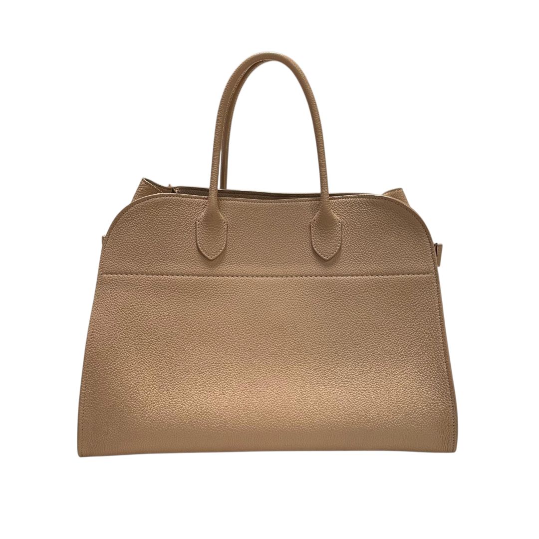 The Row Marqaux 15 in Taupe Calfskin Leather Top Handle Bag