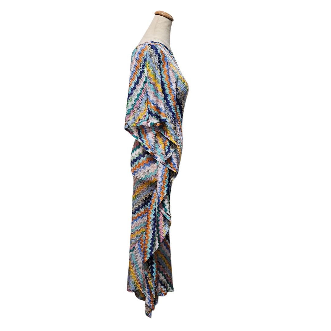 missoni bodycon dress Missoni Multicolour Zig Zag Knit Ruffle Detail Bodycon Dress - BOPF