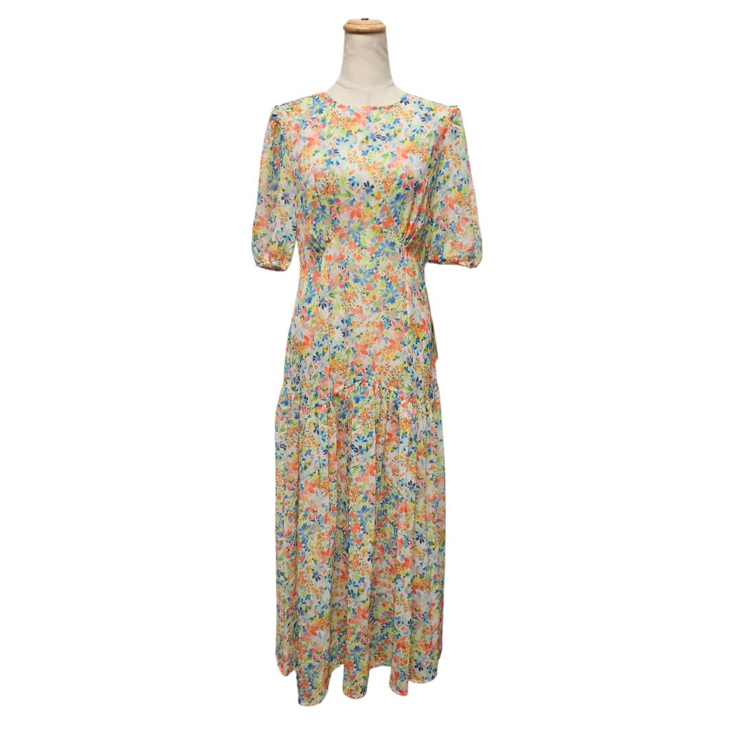 never fully dressed sheer dress Never Fully Dressed Multicolor Pastel Lucia Sheer Dress - BOPF