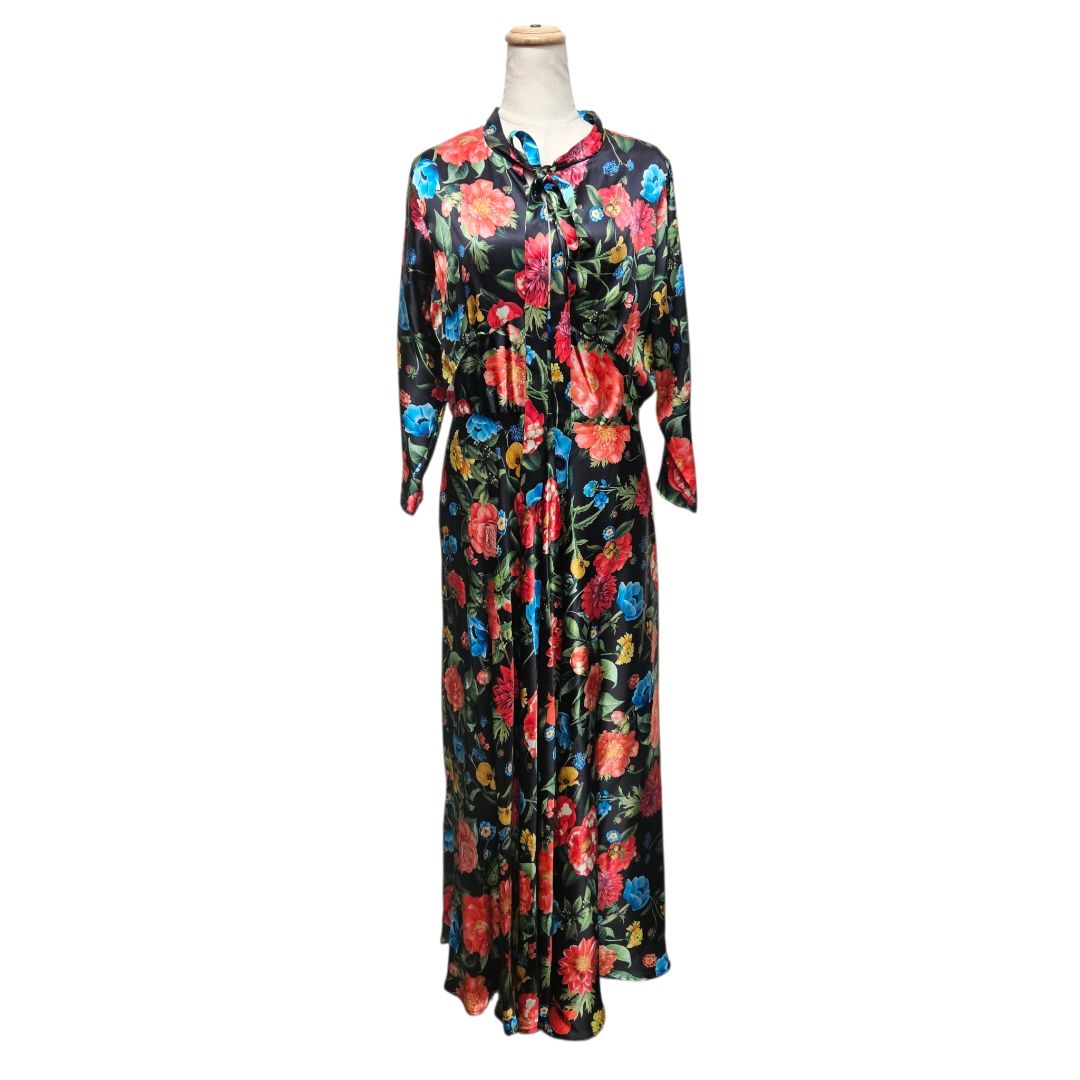 Sofia Tsereteli Multi Floral Silk Dress