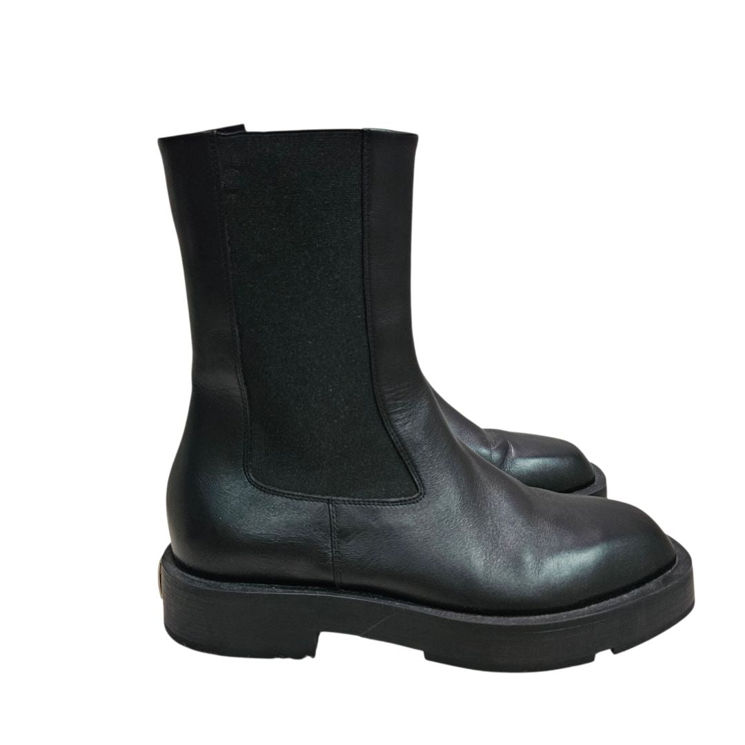 Givenchy Black Leather Chelsea Boots, Size 38