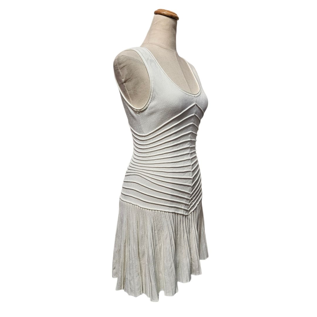 alaia white mini dress Alaa Asymmetric Mini Dress | White
