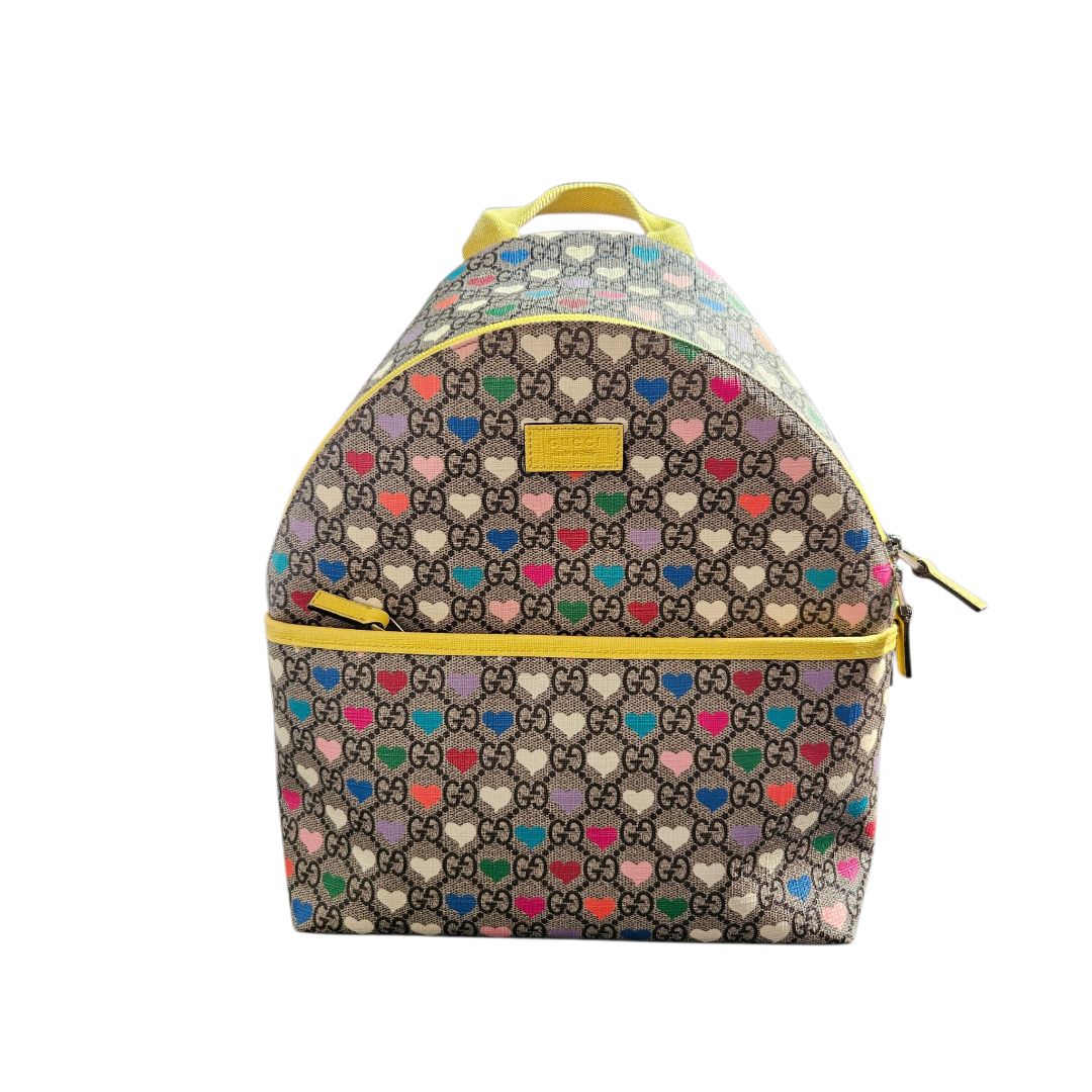 Gucci Backpack Printed GG Heart Coated Canvas Small