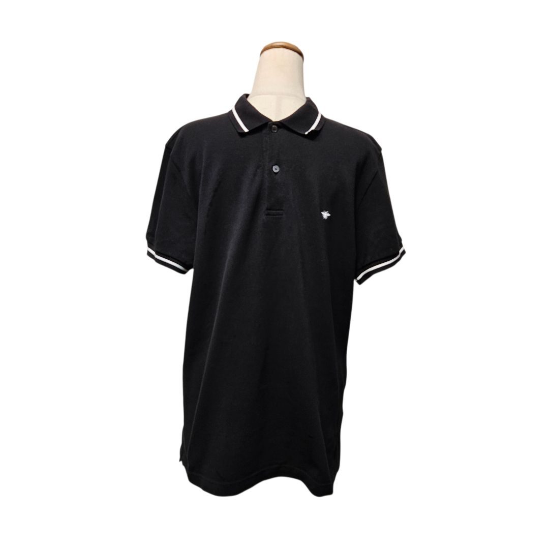 Christian Dior Black With White Contrast Mens Polo Shirt