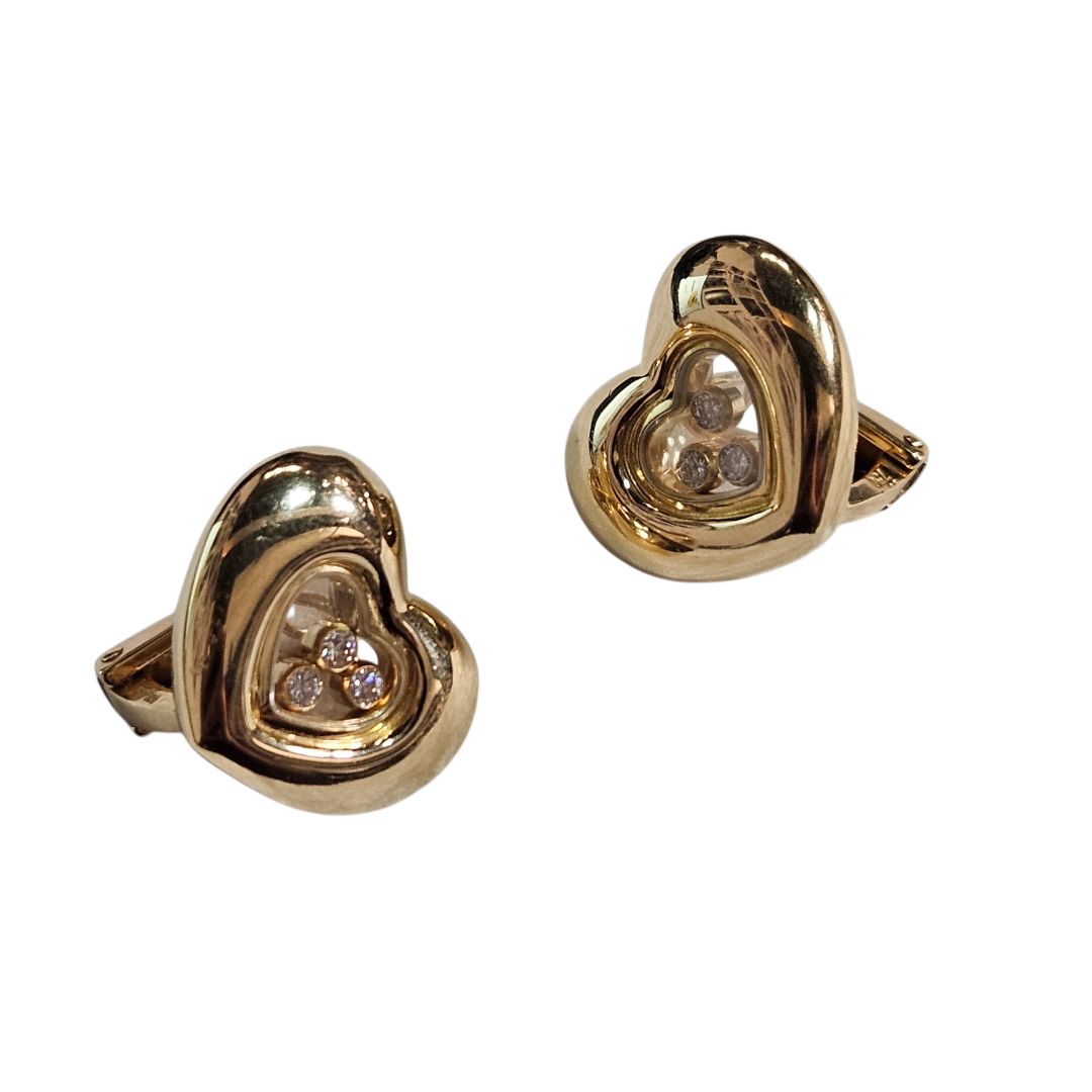 Chopard Happy Diamond Heart 18K Clip Earrings