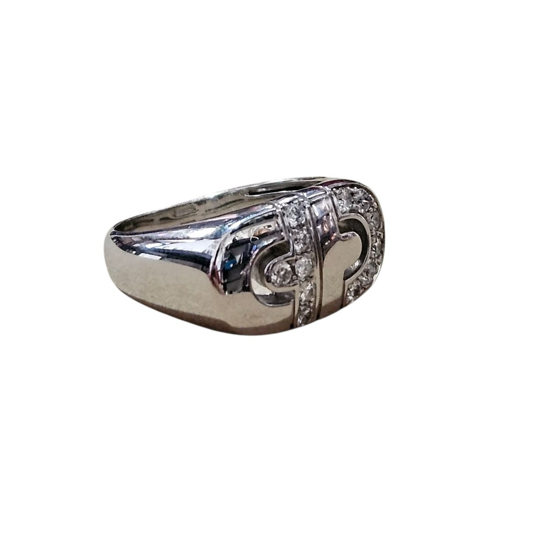 Bvlgari 18k White Gold Diamond Parentesi Ring