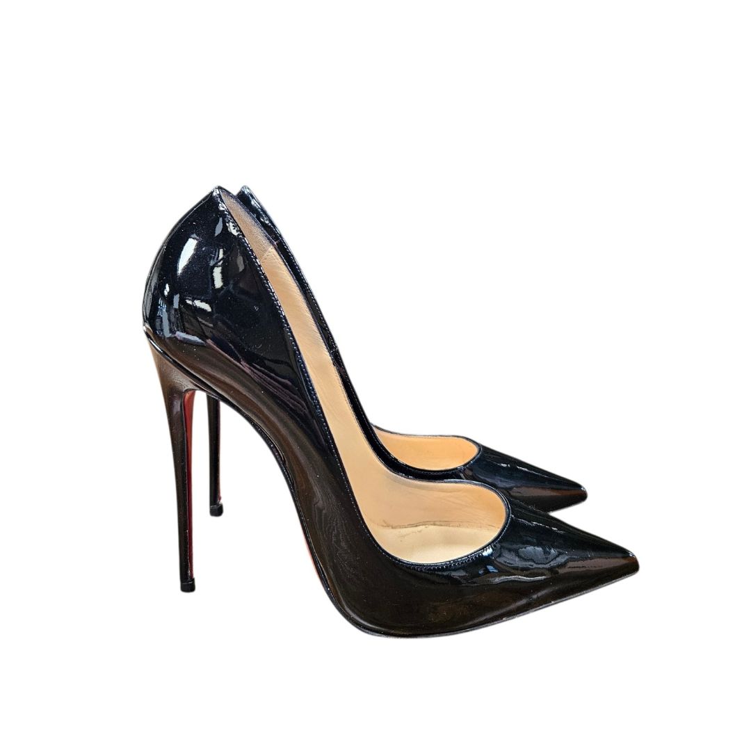 Christian Louboutin Black Patent Leather So Kate 120mm Pump, Size 40