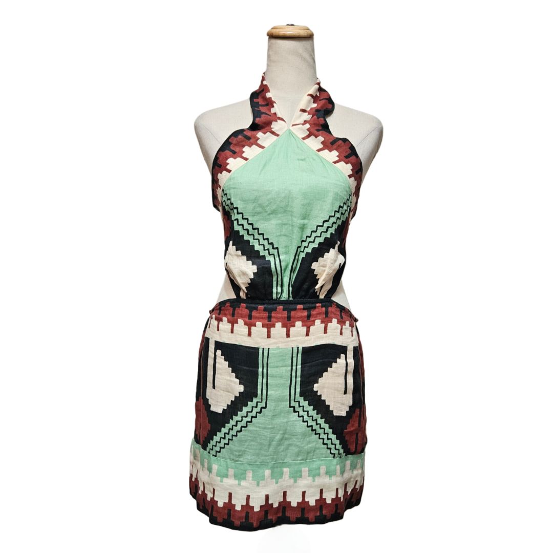 Johanna Ortiz Multicolor Cotton Tide Strength Mini Dress