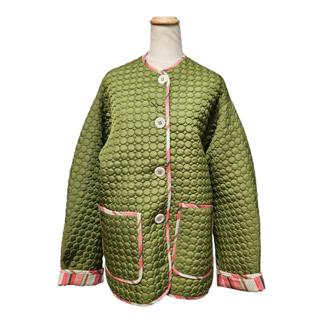 Jessica K x Poccaa Green Button-Up Jacket