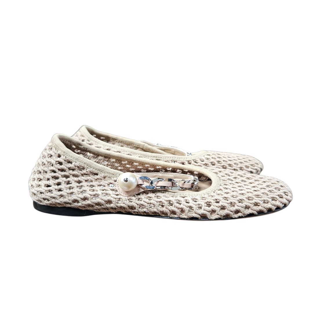 Miu Miu Beige Woven Flats, Size 37