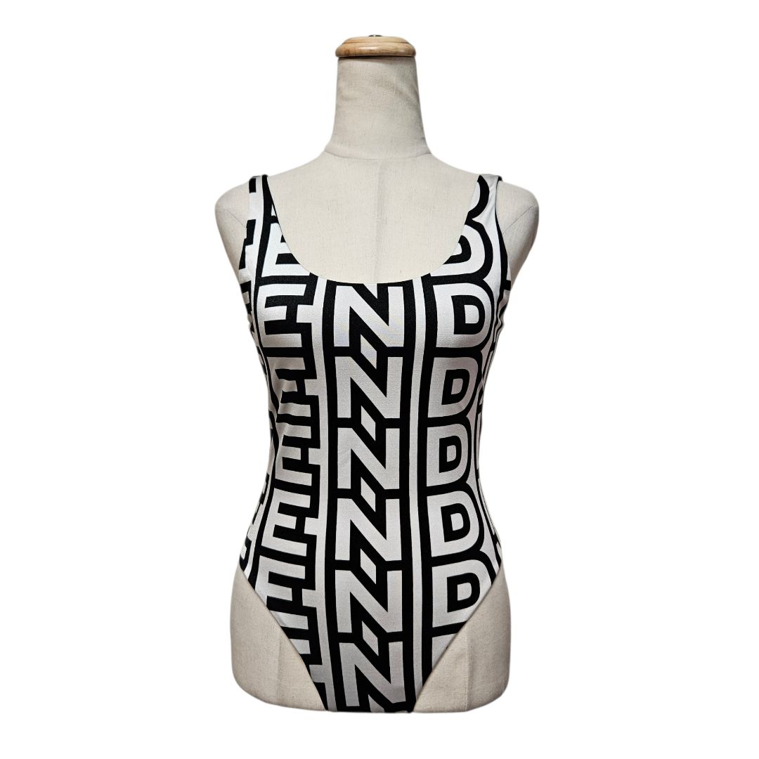 Fendi by Marc Jacobs Black & White Reversible One-Piece Swimsuit