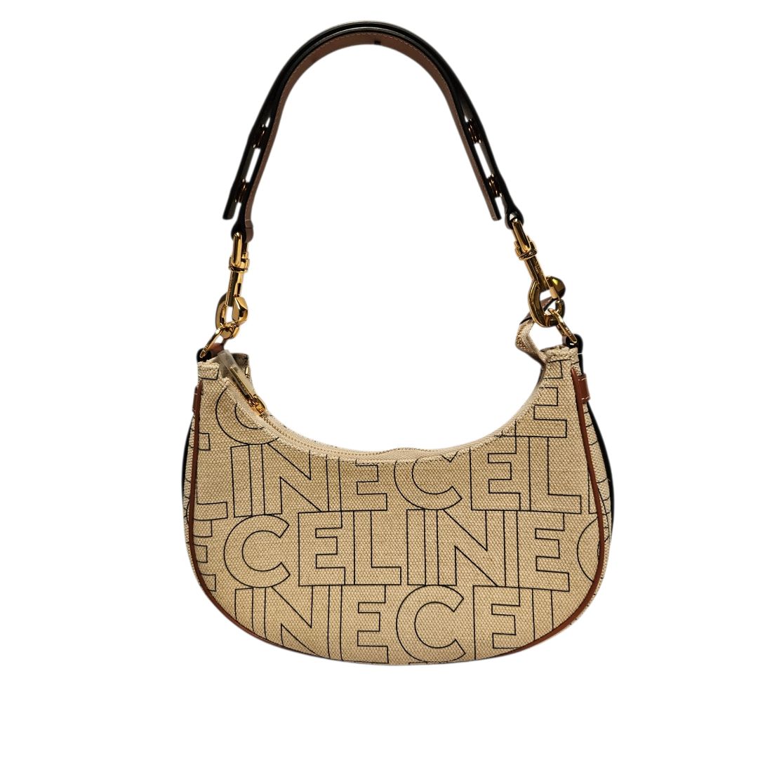 Celine Ava Hobo Bag Beige/Navy Monogram Canvas