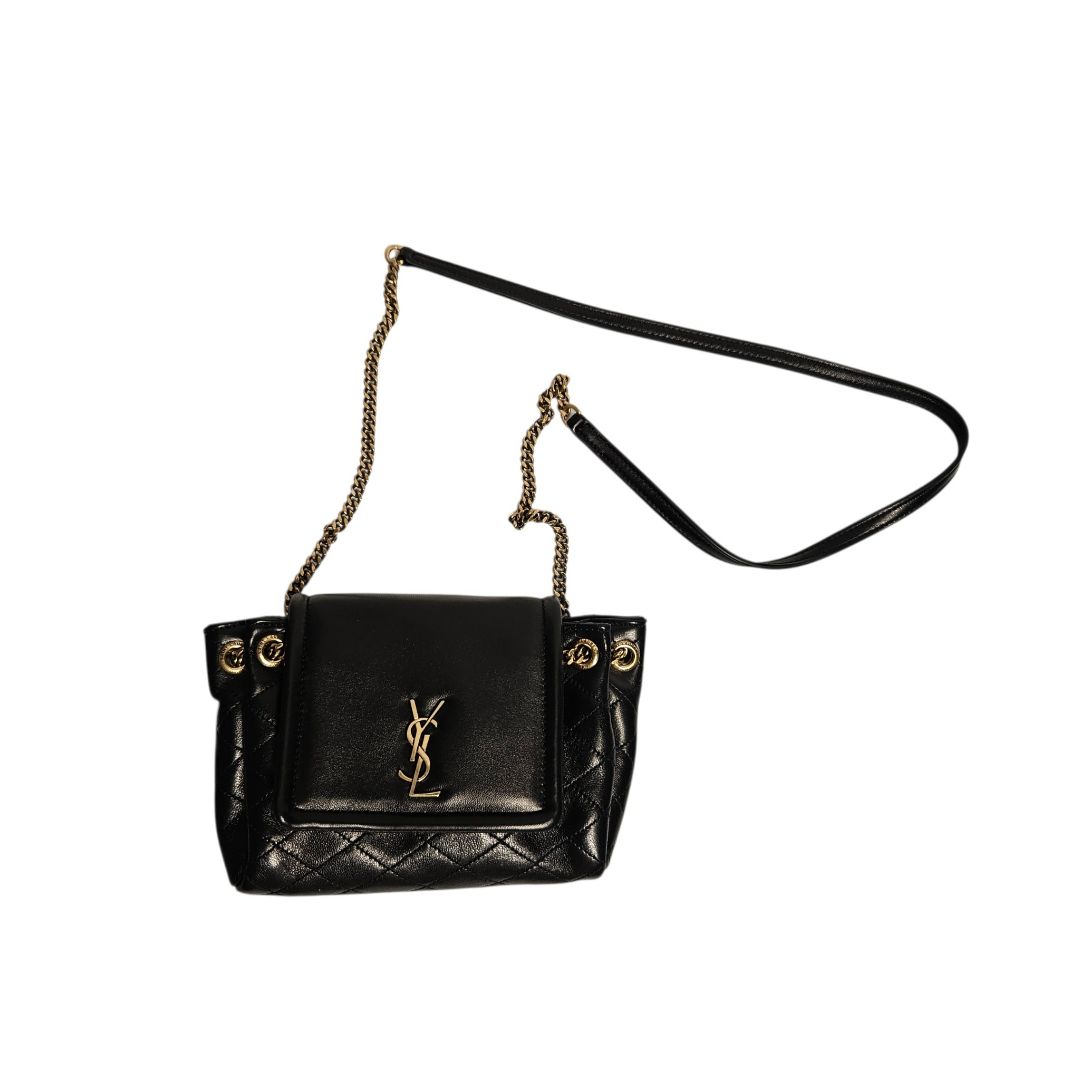 Saint Laurent Nolita Mini Quilted Black Lambskin Shoulder Bag