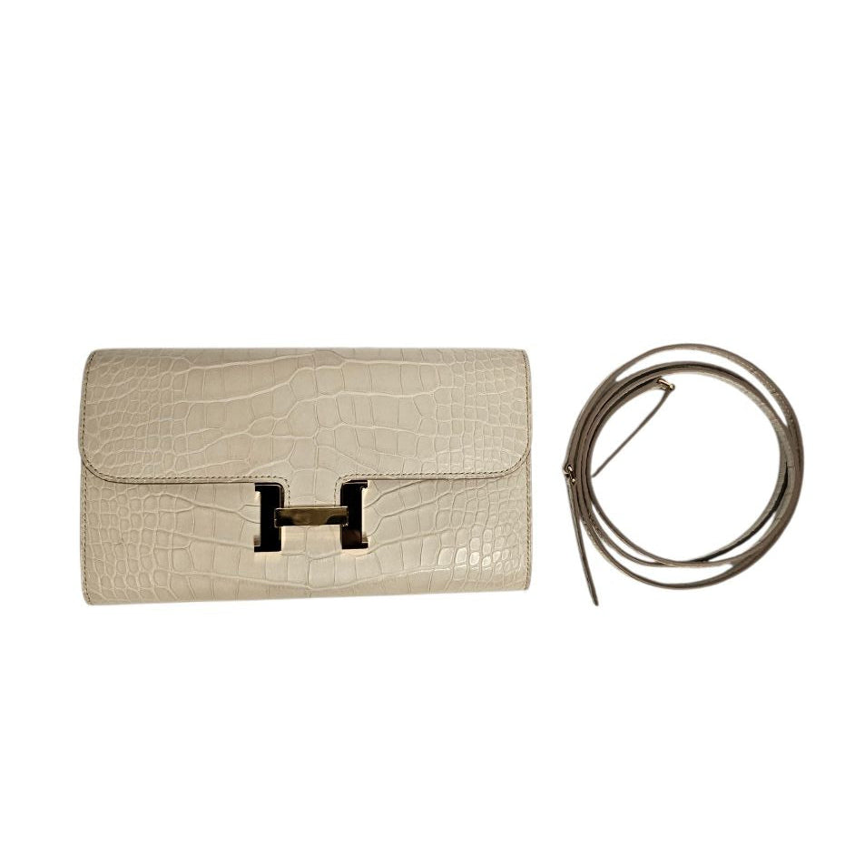 Hermès Constance To Go Wallet 2025 Béton Alligator Mississippiensis Gold Hardware