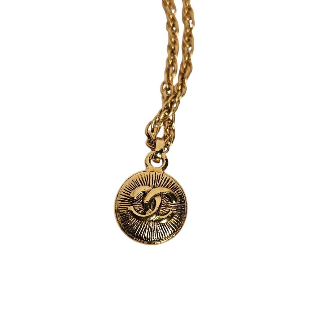 Chanel CC Medallion Gold-Tone Chain Necklace