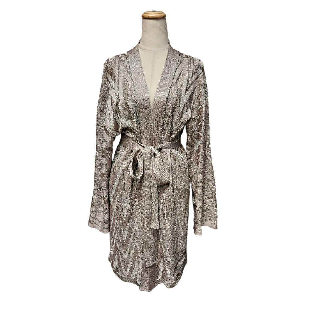 Missoni Zig Zag Light Metallic Belted Cardigan