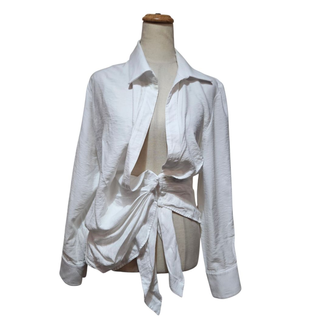 Jacquemus White L'Amour Twist Long Sleeve Top