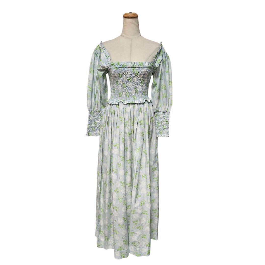 Ganni Tricolor Floral Print Maxi Dress