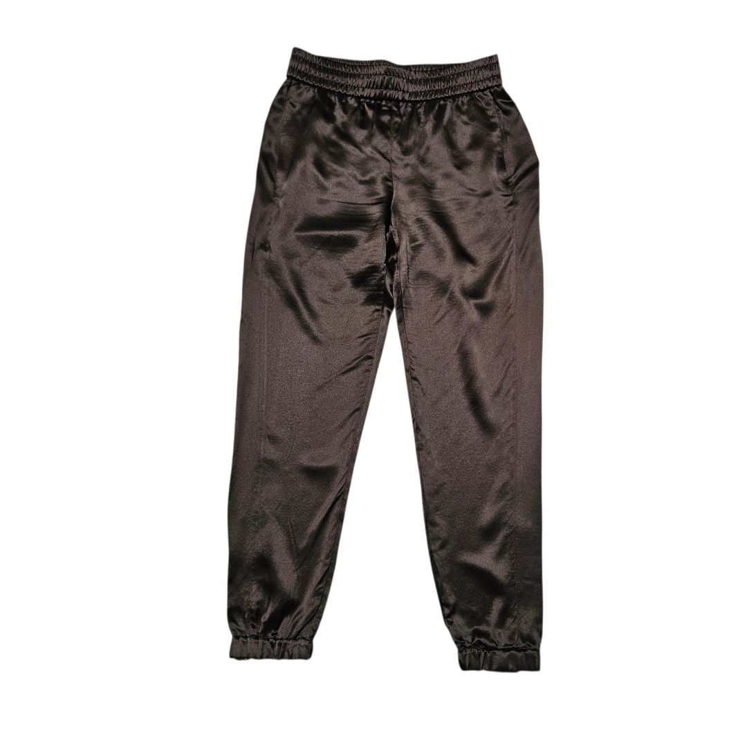 Saint Laurent Black Silk With Zipper Bottom Trousers
