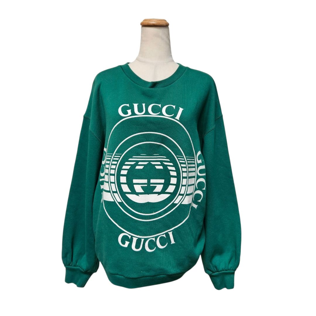 Gucci Green Interlocking G Disk Logo Sweatshirt