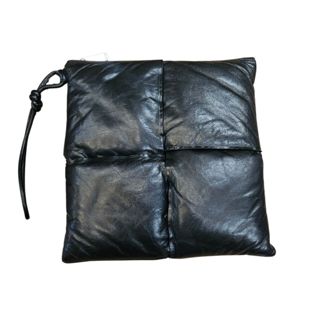 Bottega Veneta Black Leather Padded Square Wristlet Clutch
