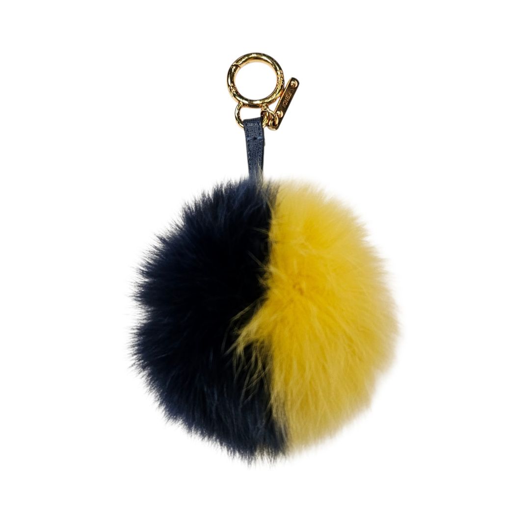 Fendi Yellow/Navy Fur Bag Bug Charm