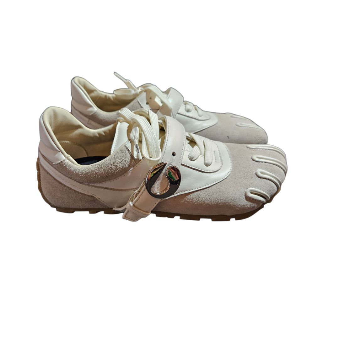 Coperni  5T Suede/Leather Grey & White Toe Sneakers, Size 38