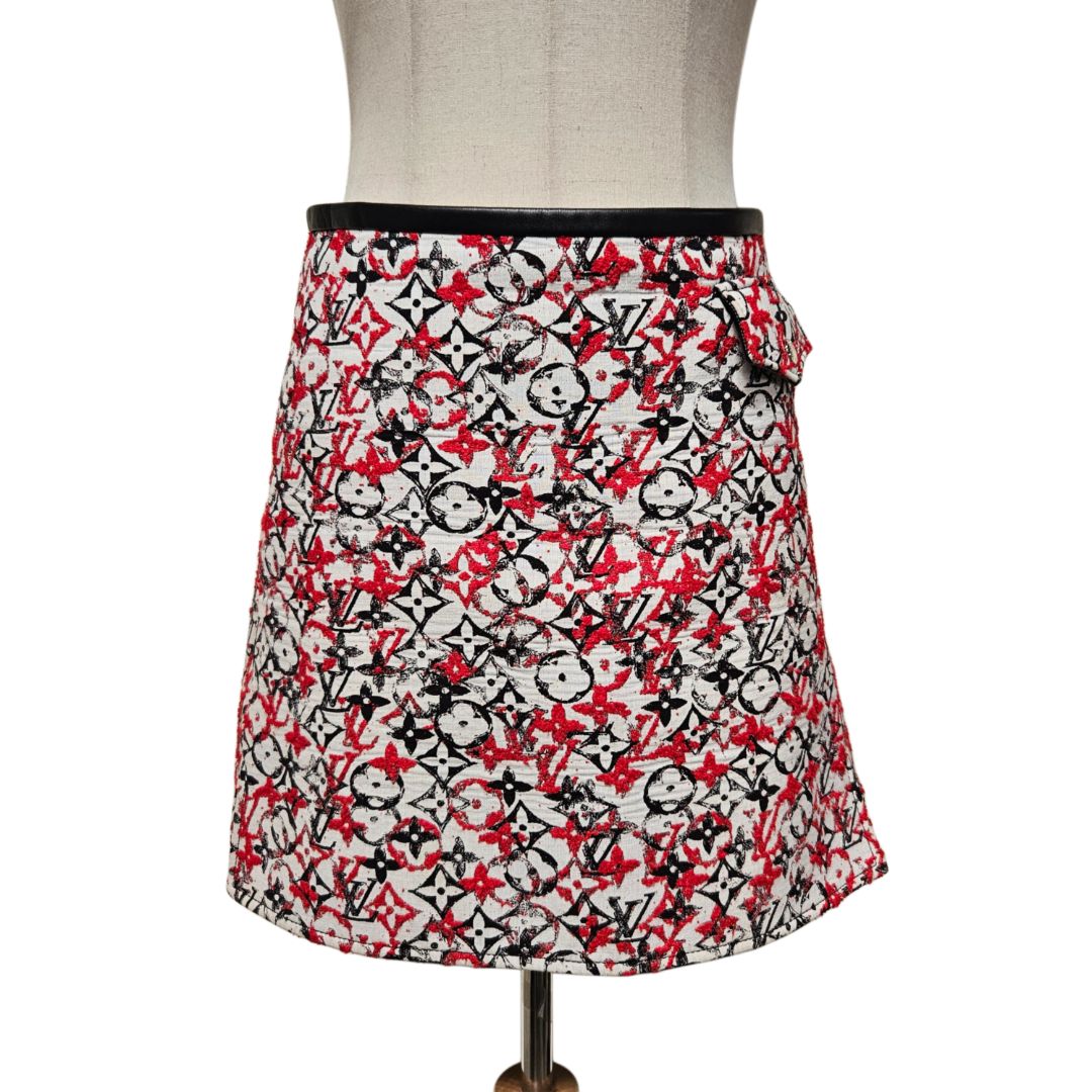 Louis Vuitton Multicolor Monogram Patterned Cotton Blend Mini Skirt