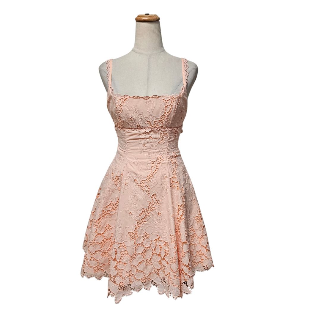 House of CB Pink Embroidered Mini Dress