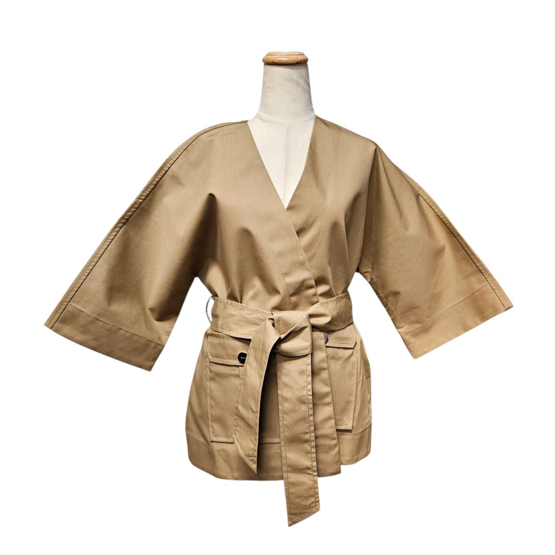 Ganni Oversized Khaki Belted Jacket