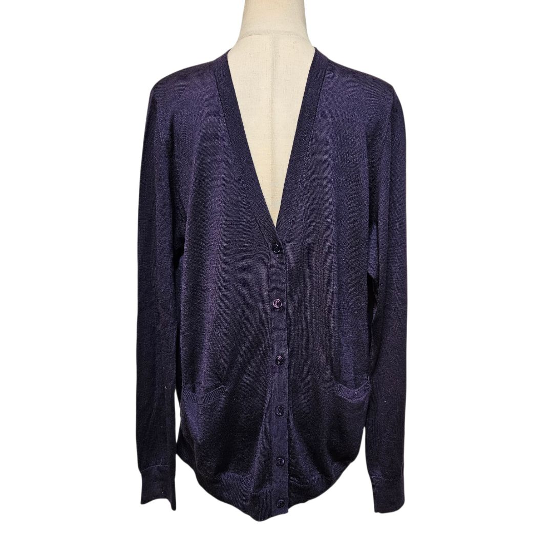 Martin Margiela Dark Blue Wool Mens Cardigan