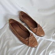 Chanel patent leather quilted ballerina flats, 39.5