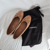 Chanel patent leather quilted ballerina flats, 39.5