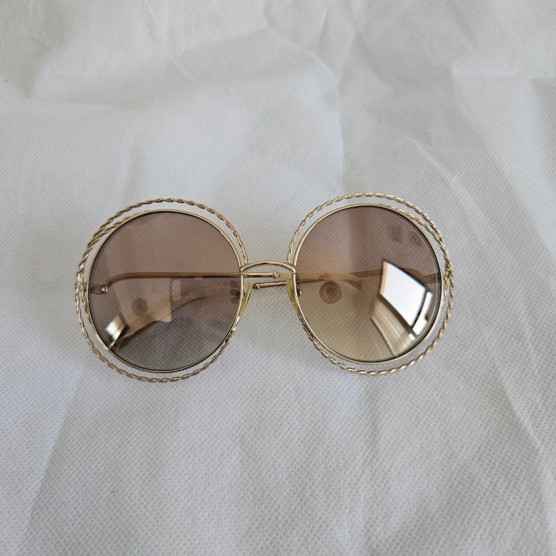 Chloe Purple/ Pink CE114ST Round Gradient Sunglasses