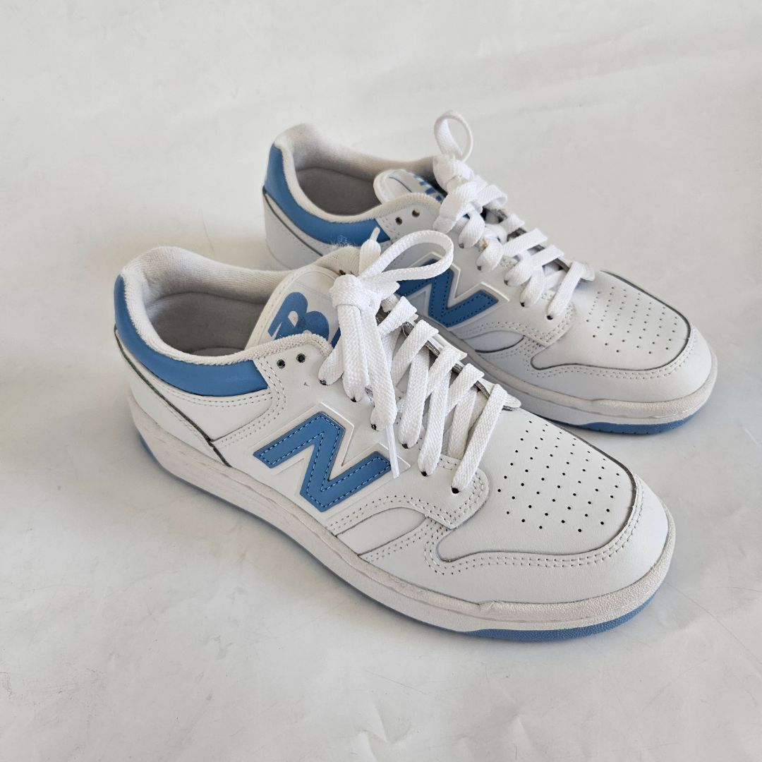 New Balance White and Blue Low top Sneakers, 38