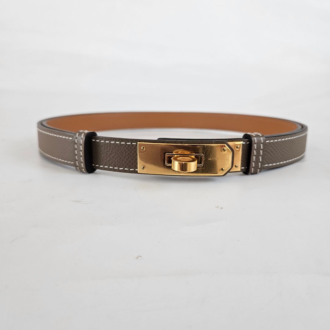 Hermès Kelly Belt Etoupe Epsom leather with GHW BOPF Business
